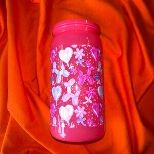 Pink & Purple Balloon Dogs Bright Neon Pink 16oz Acrylic Tumbler